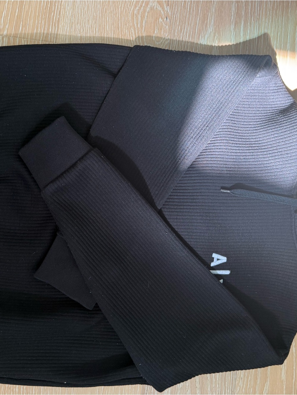 Armani Exchange Black Ribbed Lightweight Shirt Jacket